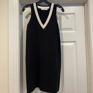 Rag & Bone Jean Ainsley Dress Black White Sleeveless V-Neck Knit